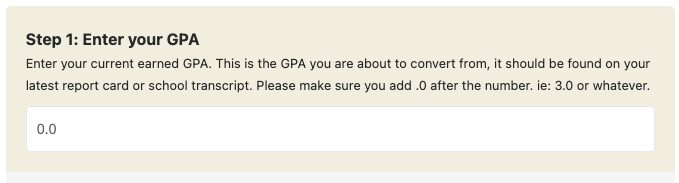 Current GPA